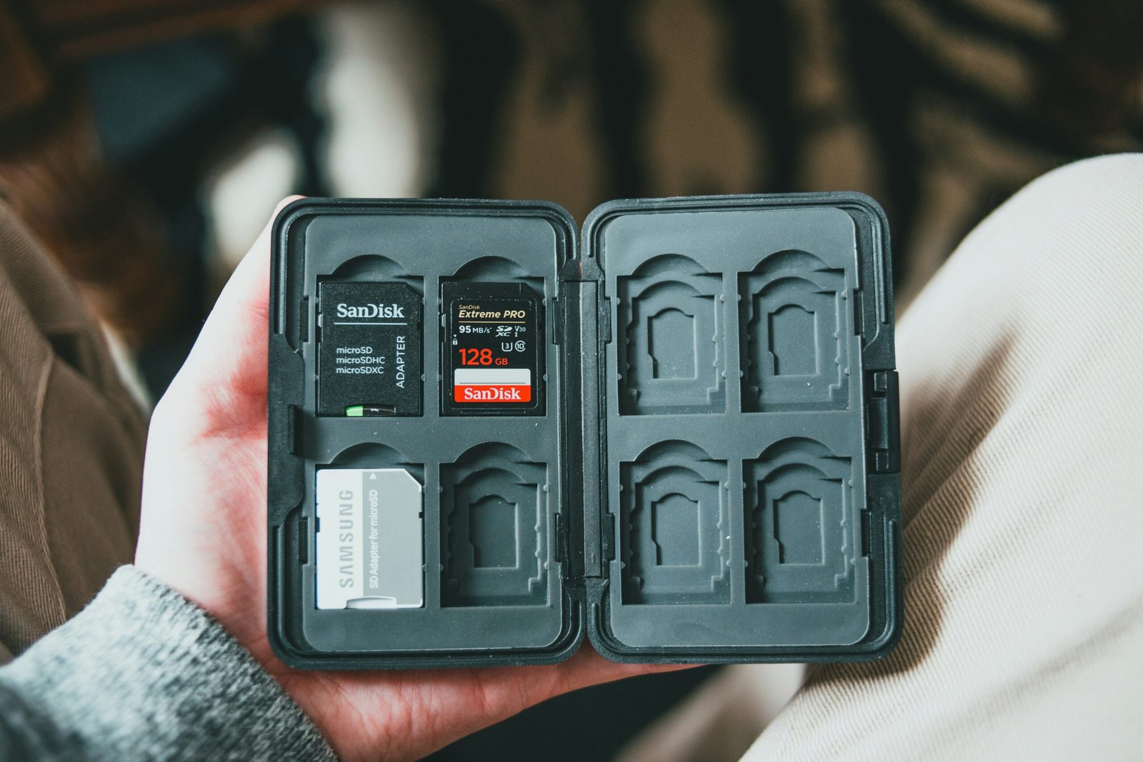 Foldable Hard-Shell Organizer Case for USB & SD Cards